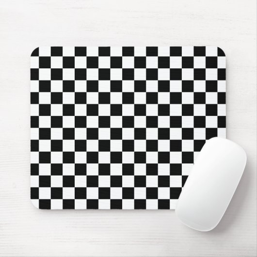 Stylish Black White Square Pattern Mousepad (Mit Mouse)