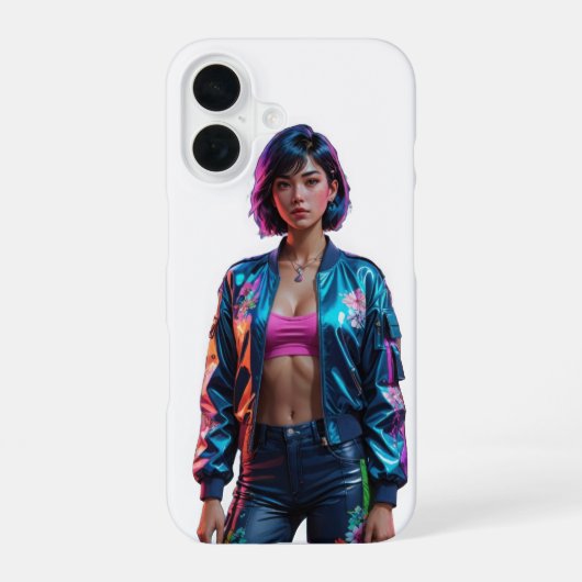 Stylish Bloom iPhone 16 Fall Hülle (Rückseite)