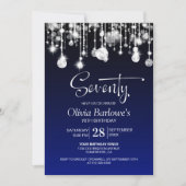 Stylish Blue 70. Geburtstagsparty Einladung (Vorderseite)