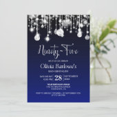 Stylish Blue 95. Geburtstagsparty Einladung (Stehend Vorderseite)