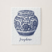 Stylish Blue and White Ginger Jar Print Puzzle (Vertikal)