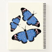 Stylish Blue Butterfly Illustration Individuelle N Notizblock (Rückseite)