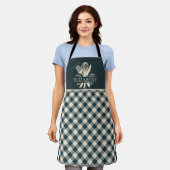 Stylish Blue & Cream Tartan – Perfect for Cooking Schürze (Getragen)