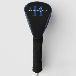 Stylish Blue Custom Monogram Name Initial Golf Headcover