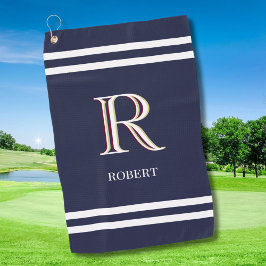 Stylish Blue Custom Personalisiert Monogram Name Golfhandtuch