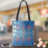 Stylish Blue Damask Tasche