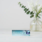 stylish blue diamonds makeup artist qr code mini visitenkarte (Stehend Vorderseite)