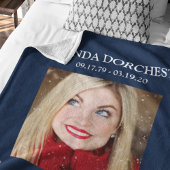 Stylish Blue Foto Memorial Tribute Fleecedecke