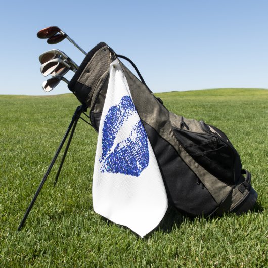 Stylish Blue Glitzer Lips #2 Golfhandtuch (Gras)