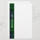 Stylish Blue & Green MacCallum Tartan Kariert Briefpapier (Vorne/Hinten)