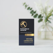 Stylish Blue Layers Gold Tab General Contractor Visitenkarte (Stehend Vorderseite)