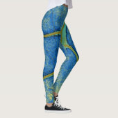 Stylish Blue Leaf Leggings (Rechts)