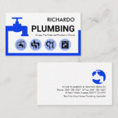 Stylish Blue Leaking Faucet Frame Visitenkarte (Vorne/Hinten)