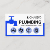 Stylish Blue Leaking Faucet Frame Visitenkarte (Vorderseite)