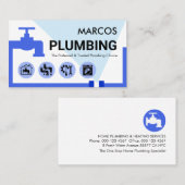 Stylish Blue Leaking Faucet Pipe Visitenkarte (Vorne/Hinten)