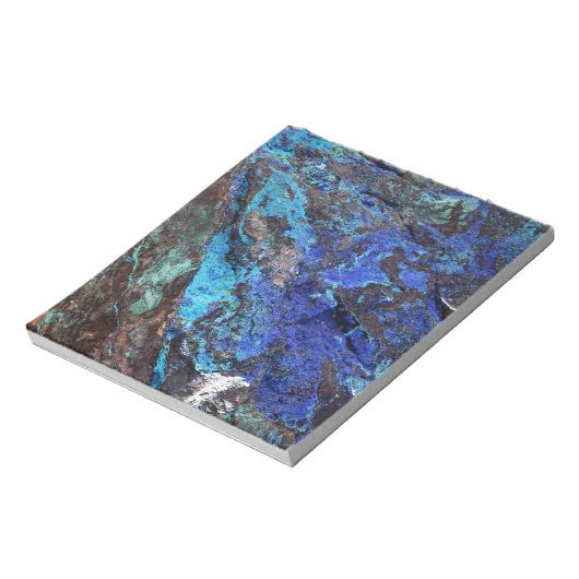 Stylish Blue Marble Stone Notizblock (Rotiert)