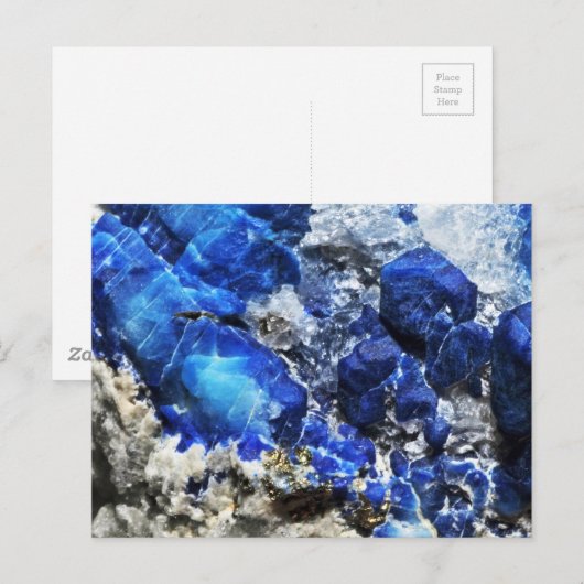 Stylish Blue Marble Stone Postkarte (Vorne/Hinten)