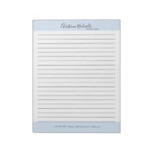 Stylish Blue Minimalistisch Lined Notizblock (Rotiert)
