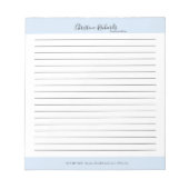 Stylish Blue Minimalistisch Lined Notizblock (Vorderseite)