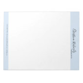 Stylish Blue Minimalistisch Notizblock (Vorderseite)