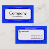 Stylish Blue Panel - Blue (0033FF) Visitenkarte (Vorne/Hinten)