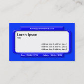 Stylish Blue Panel - Blue (0033FF) Visitenkarte (Rückseite)