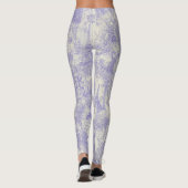 Stylish Blue Paris Toile Design Leggings (Rückseite)