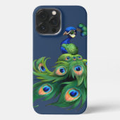 Stylish Blue Peacock iPhone Hülle (Rückseite)