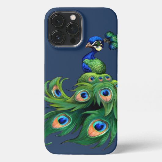 Stylish Blue Peacock iPhone Hülle (Rückseite)