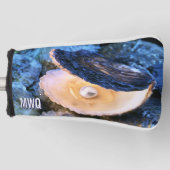 Stylish Blue Pearl Oyster Monogram Golf Headcover (Vorderseite)