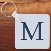 Stylish Blue Personalisiert Mit Monogramm Schlüsselanhänger (Vorderseite)