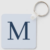 Stylish Blue Personalisiert Mit Monogramm Schlüsselanhänger (Rückseite)