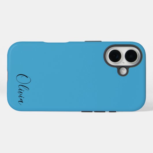 Stylish Blue Personalized Name Case-Mate iPhone Hülle (Rückseite (Horizontal))