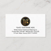 Stylish Blue Plumber Pipes Home Frame Visitenkarte (Rückseite)