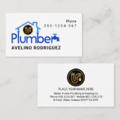 Stylish Blue Plumber Pipes Home Frame Visitenkarte (Vorne/Hinten)