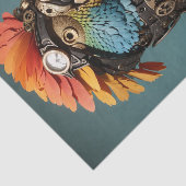 Stylish Blue Steampunk Decoupage Parrot Seidenpapier (Ausschnitt)