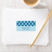 Stylish Blue Teardrop Geometric Address Label Adressaufkleber (Insitu)