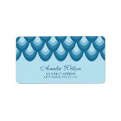 Stylish Blue Teardrop Geometric Address Label Adressaufkleber (Vorne)