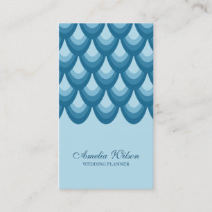 Stylish Blue Teardrop Geometric Social Media Visitenkarte