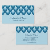 Stylish Blue Teardrop Geometric Social Media Visitenkarte (Vorne/Hinten)