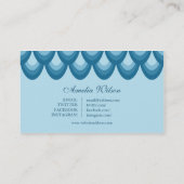 Stylish Blue Teardrop Geometric Social Media Visitenkarte (Rückseite)
