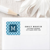 Stylish Blue Teardrop Monogram Address Label (Insitu)
