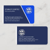 Stylish Blue Trapezium Layers Business Owner Visitenkarte (Vorne/Hinten)