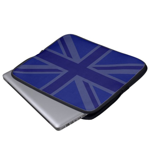 Stylish Blue Union Jack Laptopschutzhülle (Vorne Knopf)