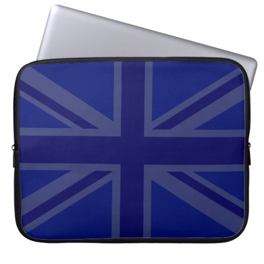 Stylish Blue Union Jack Laptopschutzhülle (Vorderseite)