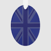 Stylish Blue Union Jack Ornament (Rückseite)