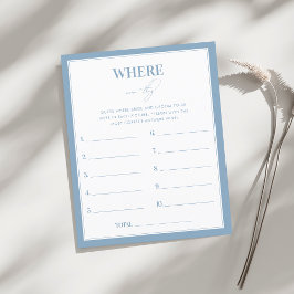 Stylish Blue Where Were War Brautparty Game