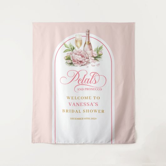 Stylish blush and gold bridal shower backdrop wandteppich (Vorderseite)