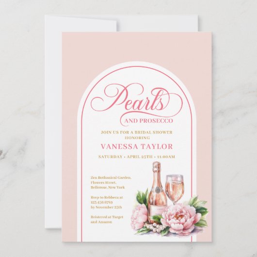 Stylish Blush and Gold Bridal Shower Template Einladung (Vorderseite)