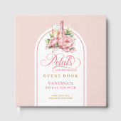 Stylish blush and gold petals prosecco Bridal Gästebuch (Vorderseite)